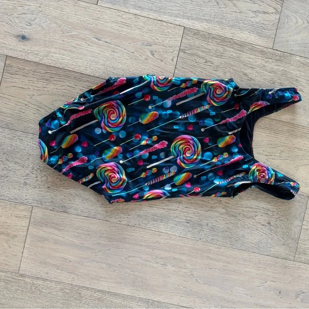 NWT Terez Girls Dylan’s Candy One Piece Swim Suit 14 ~ Black NEW